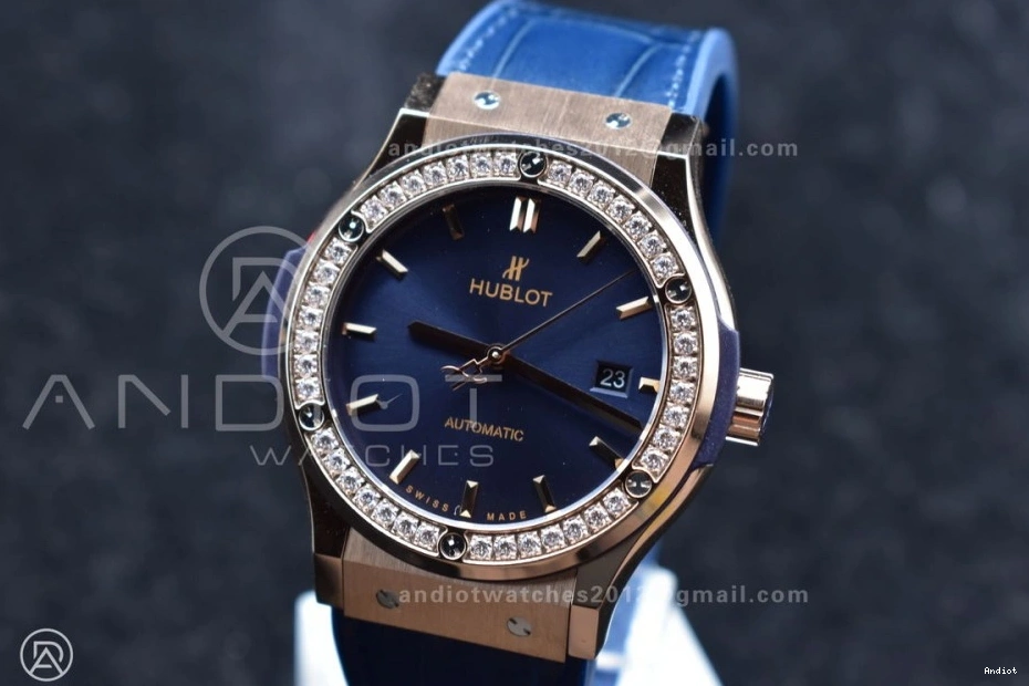 Strap SS Blue Gummy Dial on 1:1 45mm Bezel Classic Edition Diamond Best Fusion with A2892 HBF Blue 0328